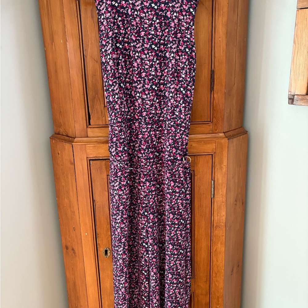 Michael Kors Pink and Navy Floral Jumpsuit